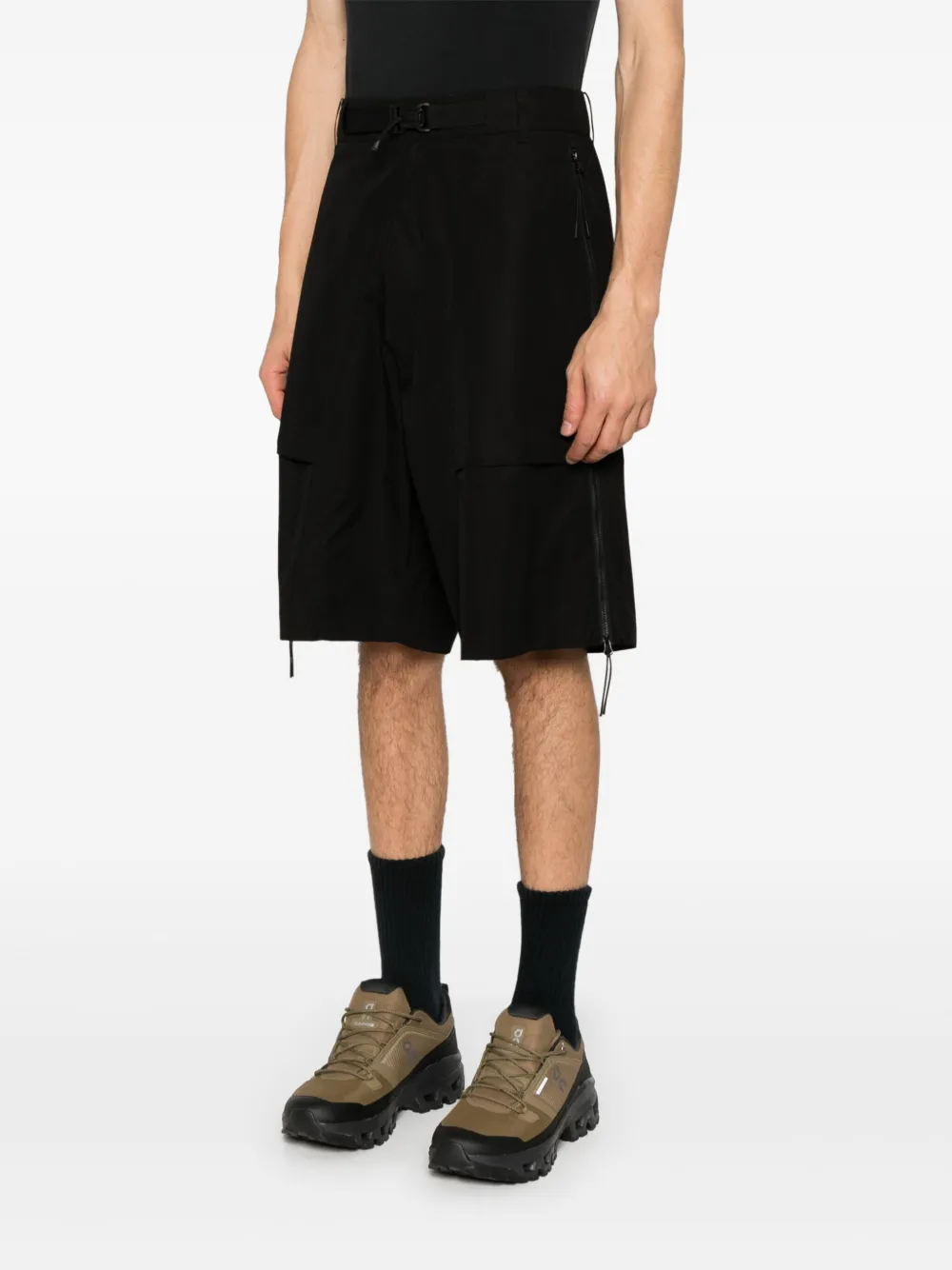 C.P. Company Bermuda shorts met logopatch Zwart