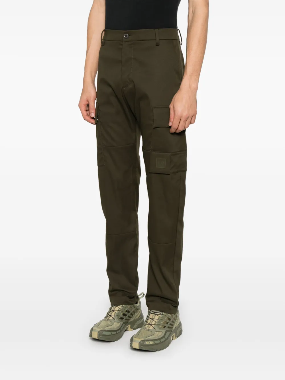 C.P. Company Cargo broek met logopatch Groen
