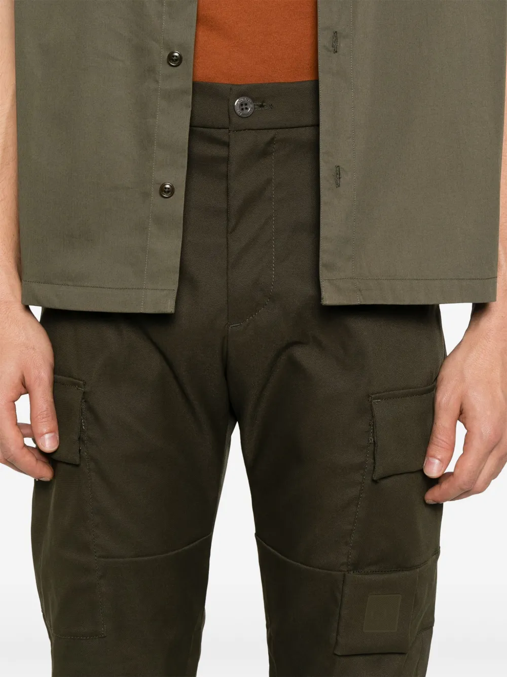 C.P. Company Cargo broek met logopatch Groen