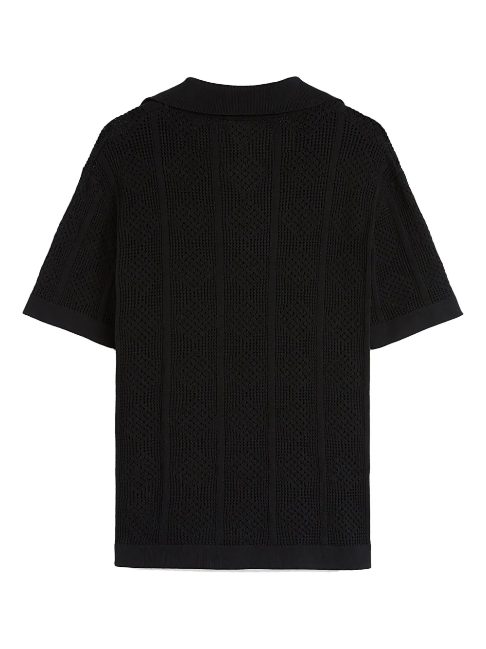 Jil Sander Gebreid poloshirt 001 BLACK