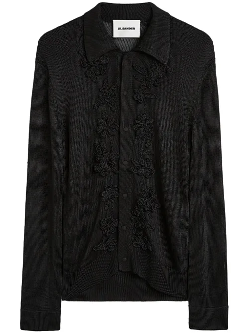 Jil Sander chemise en maille - Noir - Jil Sander - Modalova
