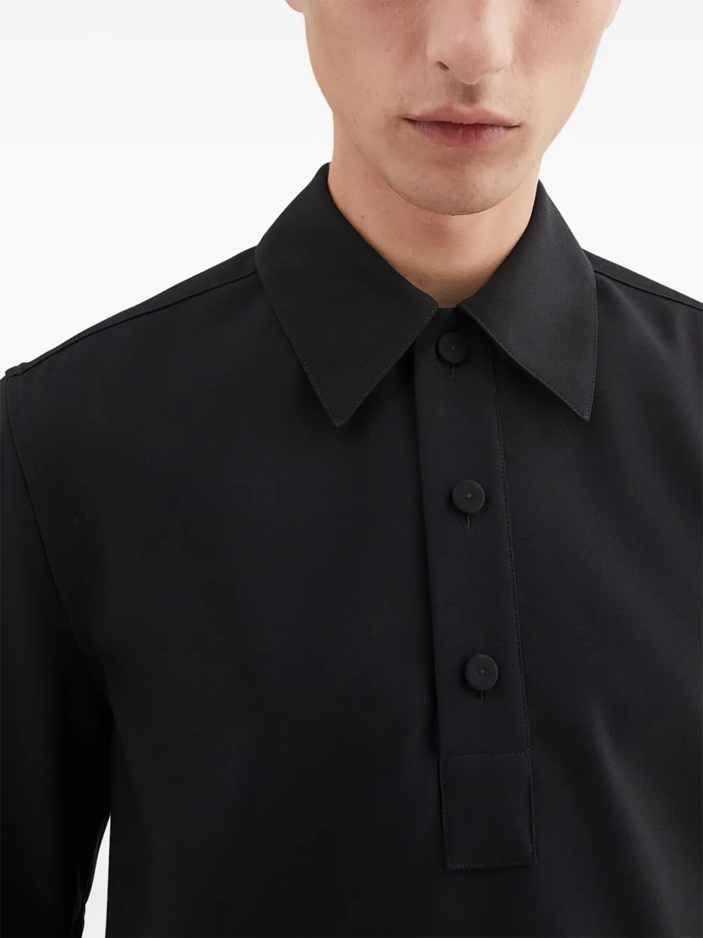 Jil Sander Wollen poloshirt Zwart