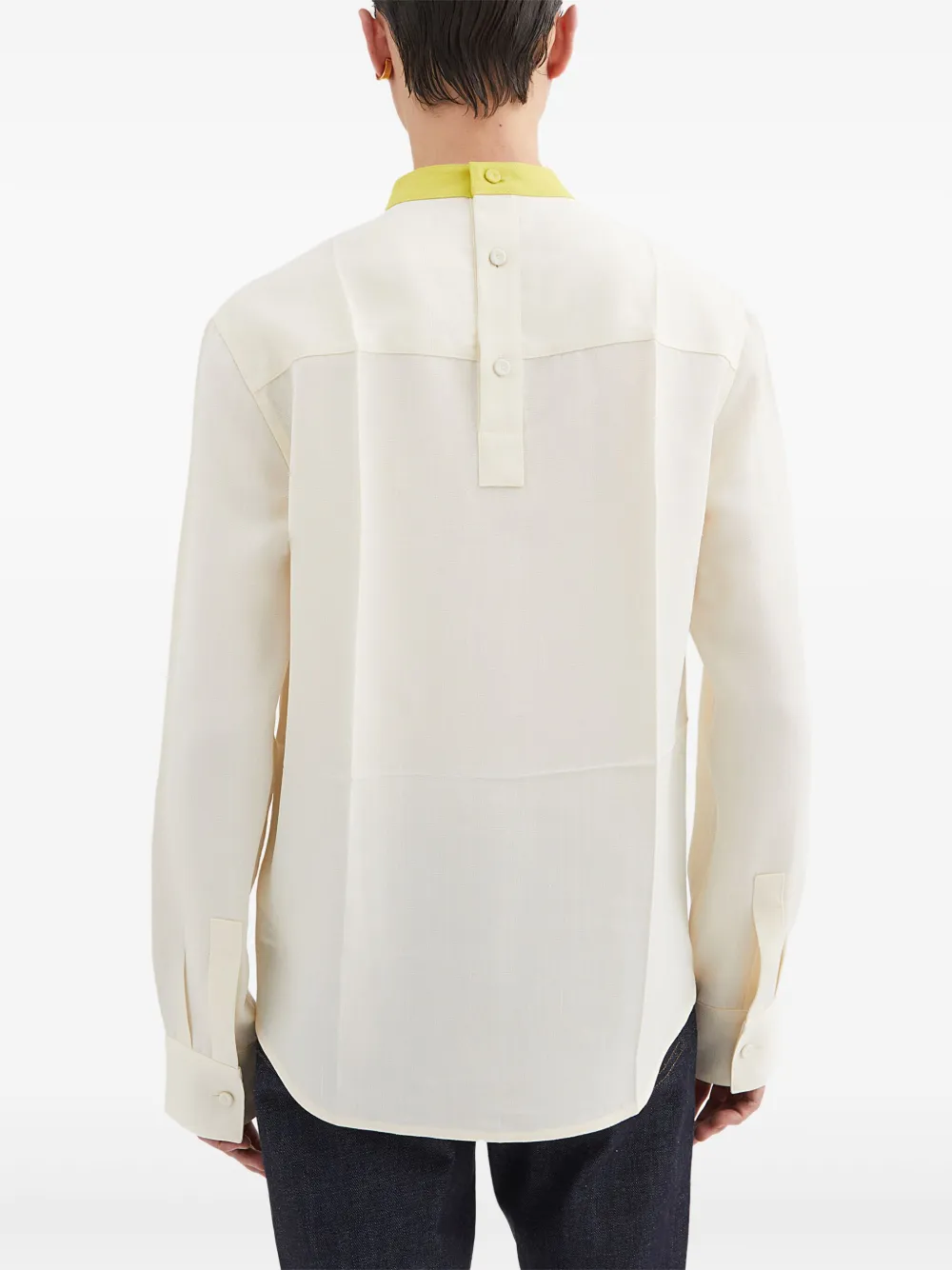 Jil Sander Overhemd met opstaande kraag Wit