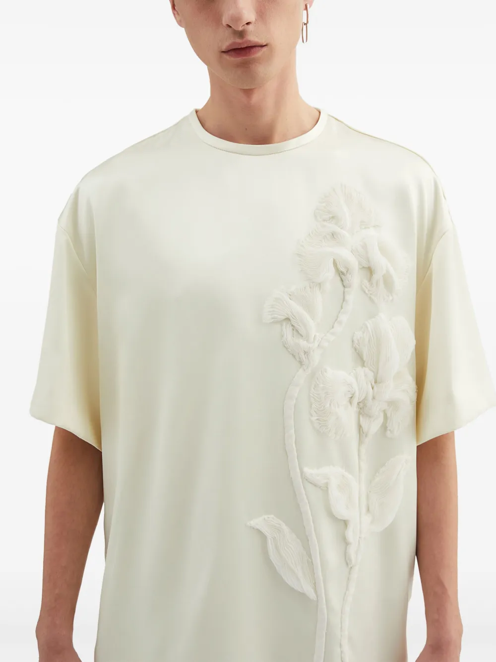 Jil Sander T-shirt met borduurwerk Wit