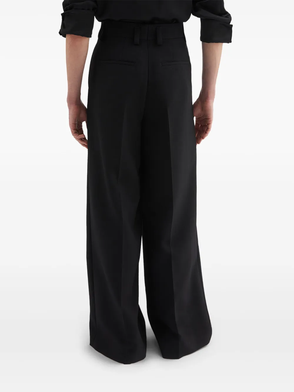 Jil Sander Broek met geplooid detail Zwart
