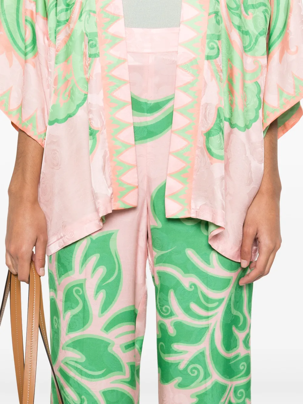 Etro Rose-print Trousers In Pink