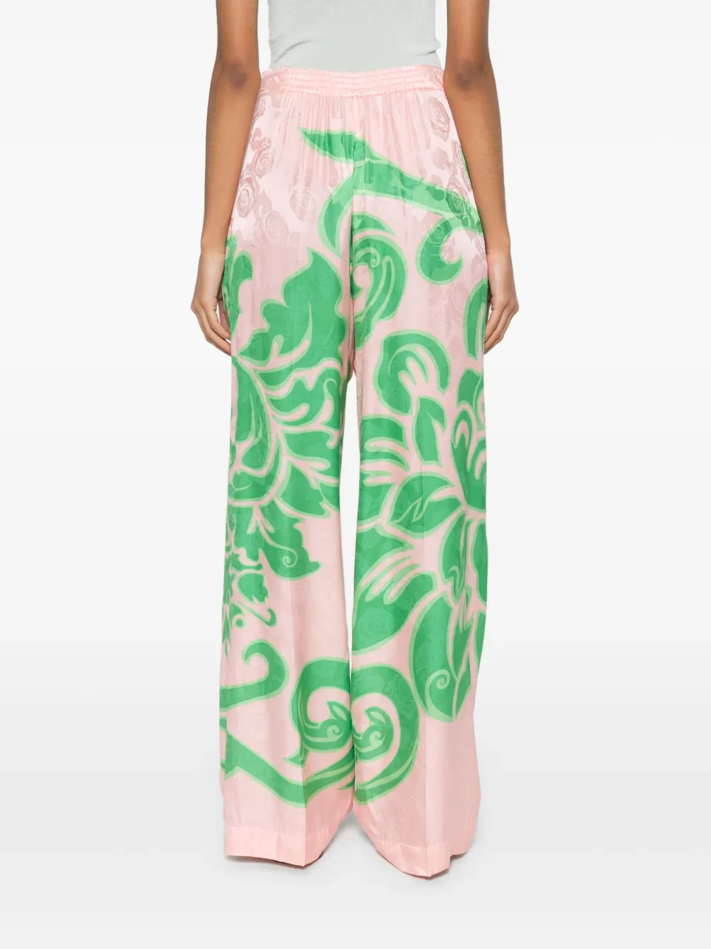 Etro Rose-print Trousers In Pink