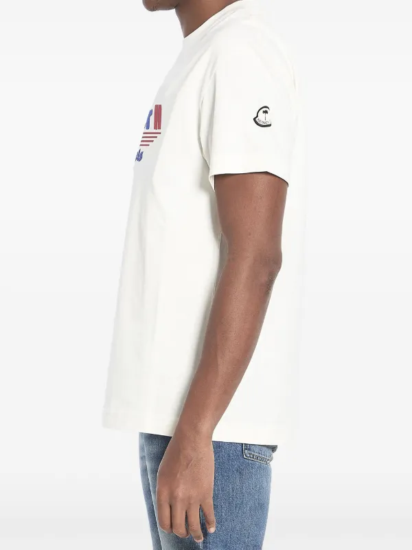 Palm Angels x Moncler Racing Logo t-shirt | White | FARFETCH