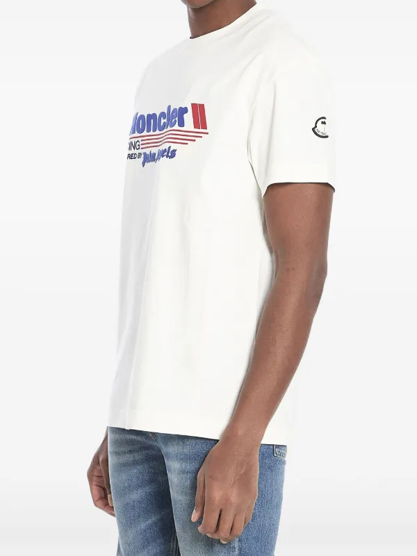 Palm Angels x Moncler Racing Logo t-shirt | White | FARFETCH