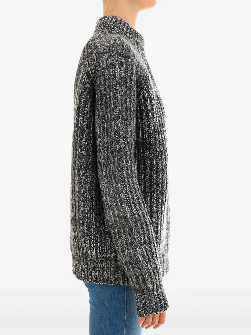 Plan C mélange-effect sweater - Grijs