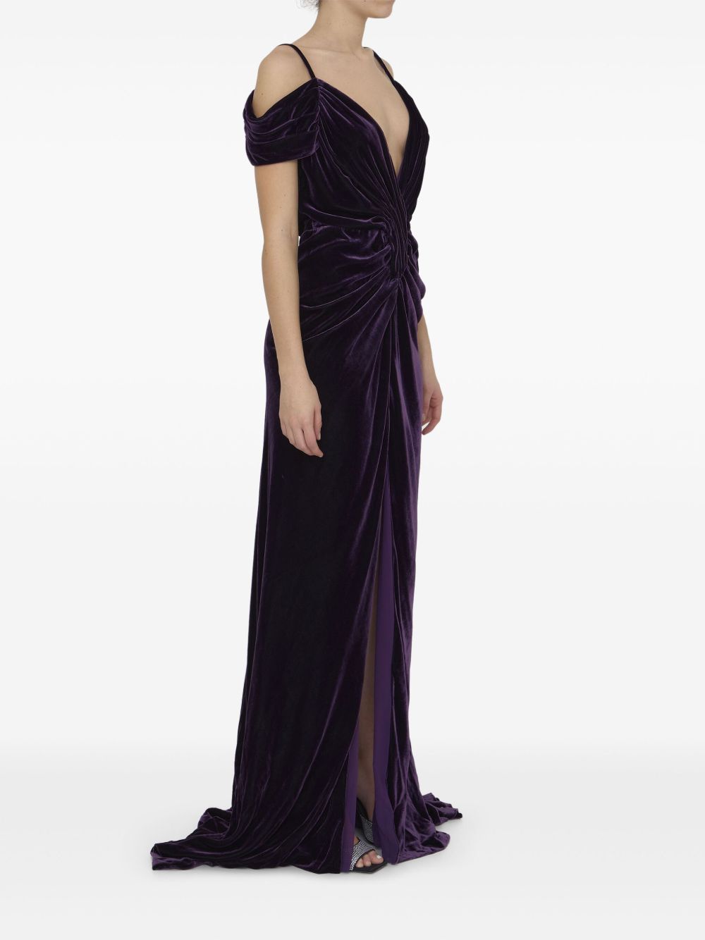 Costarellos velvet gown dress - Paars