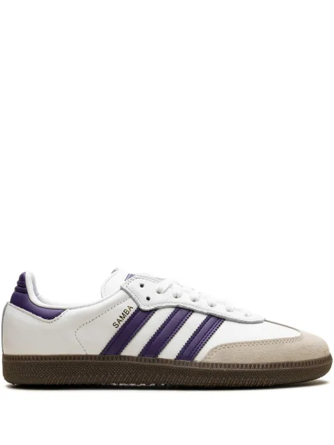 adidas Samba ADV "Cloud White/Collegiate Purple/Gold Metallic" sneakers