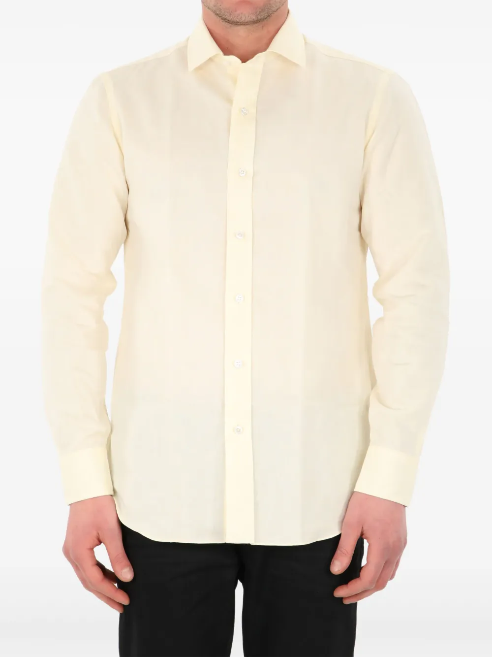 curved-hem button-up shirt