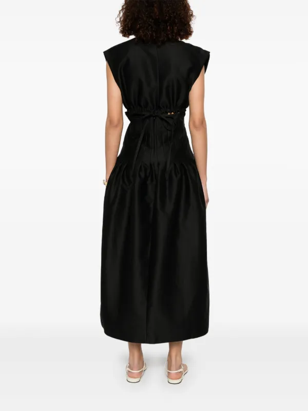 Fabiana Filippi Pleated Maxi Dress | Black | FARFETCH