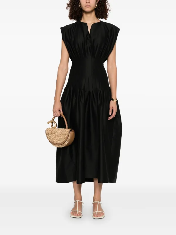 Fabiana Filippi Pleated Maxi Dress | Black | FARFETCH