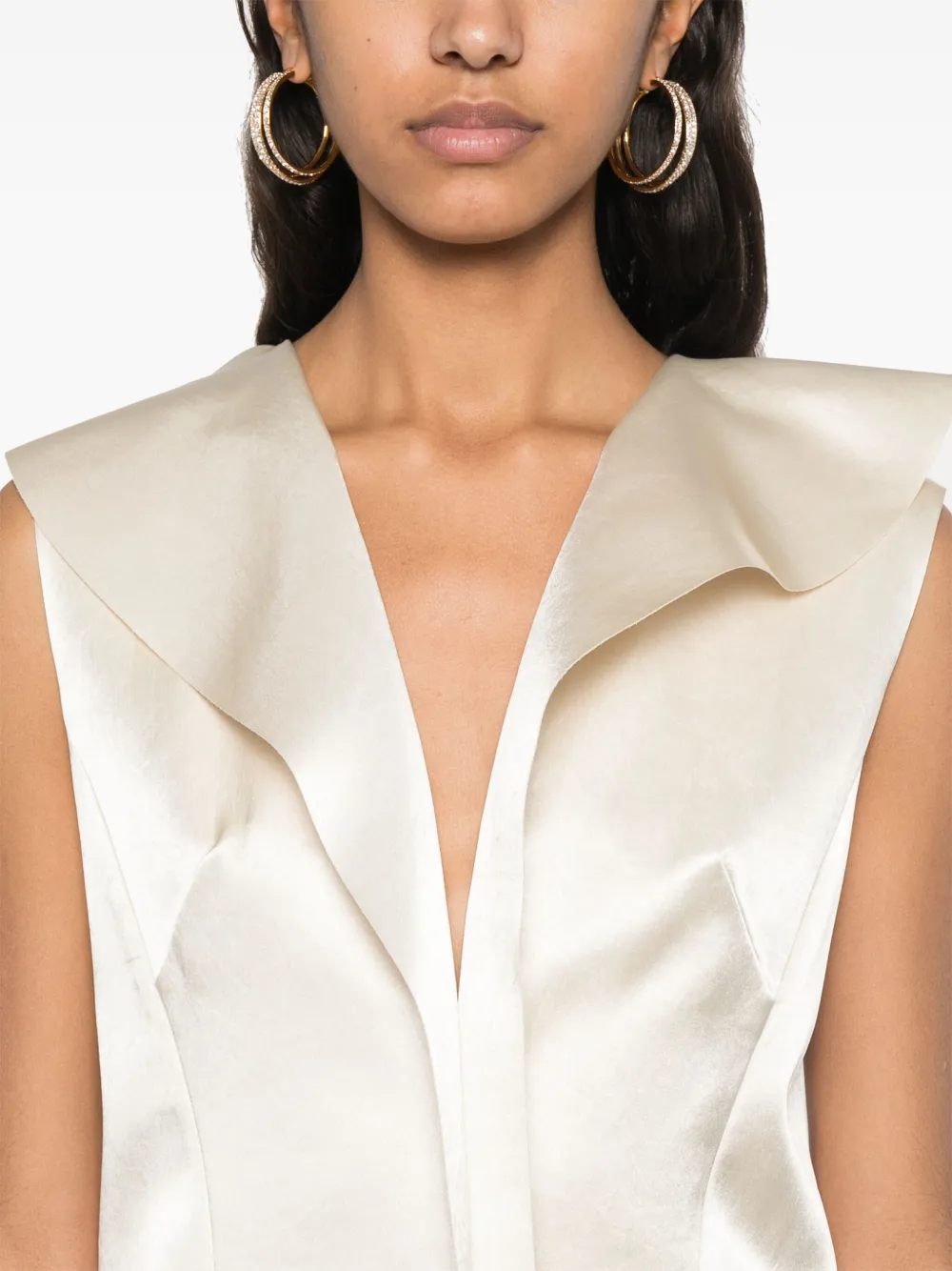 Philosophy Di Lorenzo Serafini Satijnen midi-jurk Beige