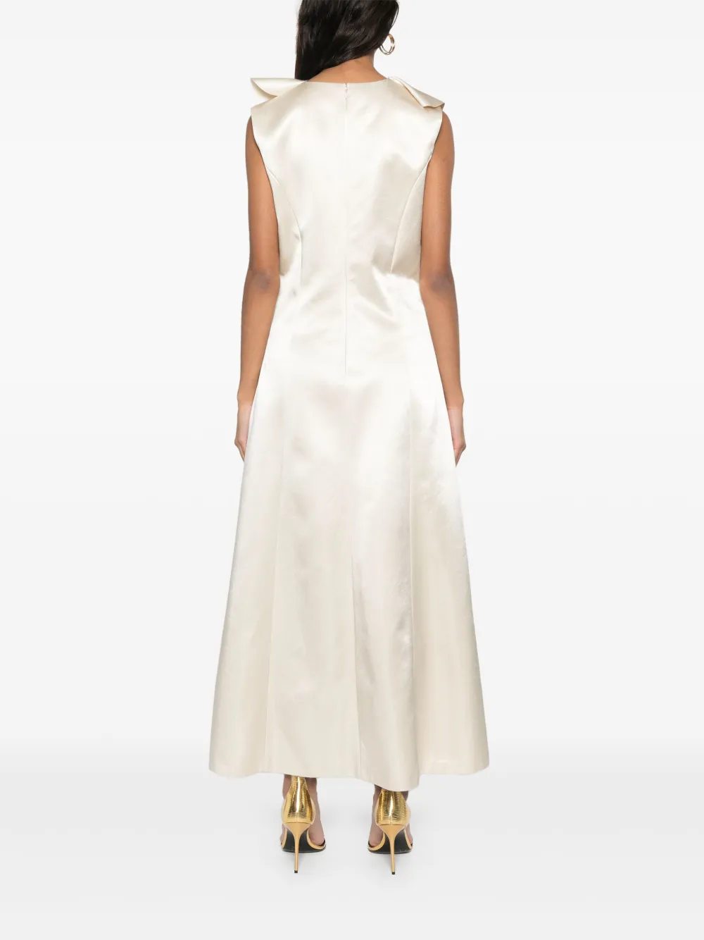 Philosophy Di Lorenzo Serafini Satijnen midi-jurk Beige