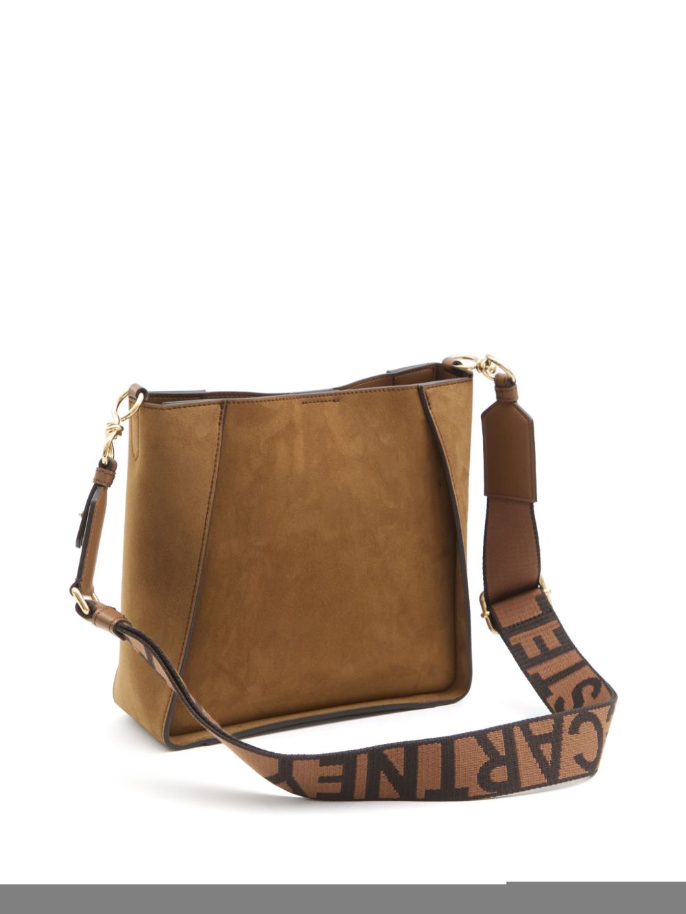 Stella McCartney logo-perforated crossbody bag - Bruin