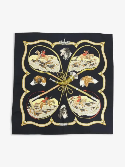 Hermès Pre-Owned 1979 Le Laisser Courre by J de Fougerolle silk scarf