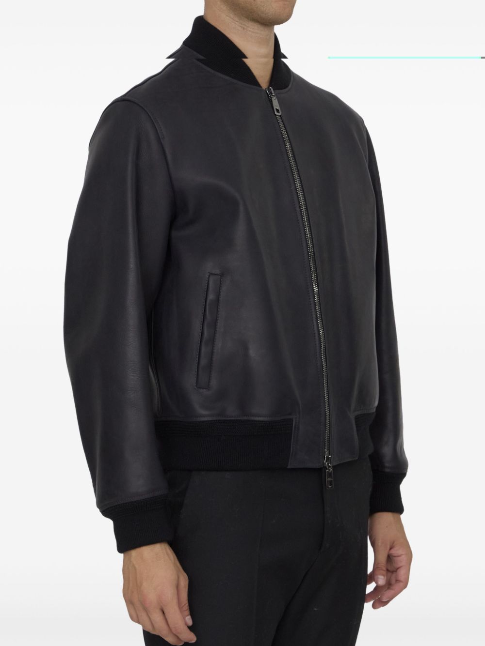 DOLCE & GABBANA ZIP-UP LEATHER JACKET