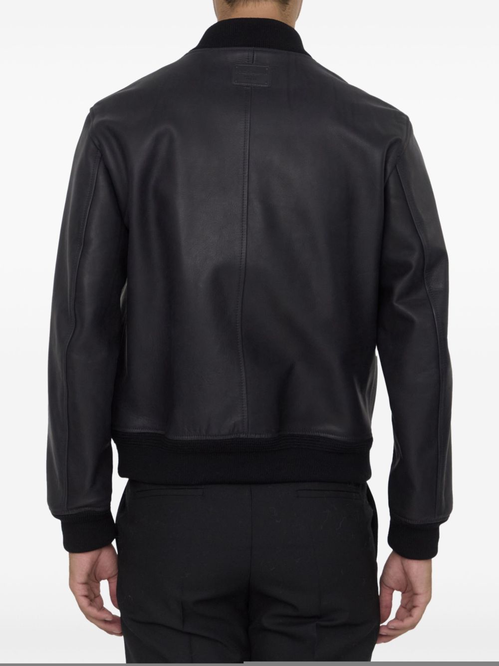 DOLCE & GABBANA ZIP-UP LEATHER JACKET