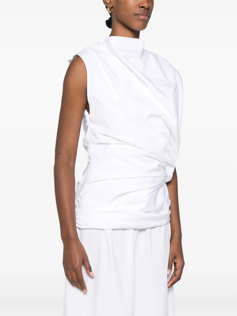Jil Sander Draped Top In White