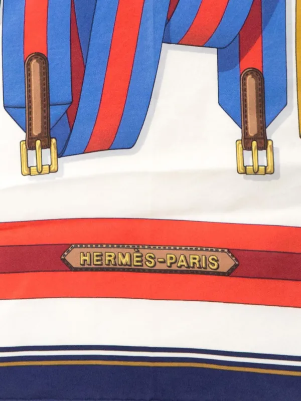 Hermès Pre-Owned 1990s Les Sangles By J.Metz Silk Scarf