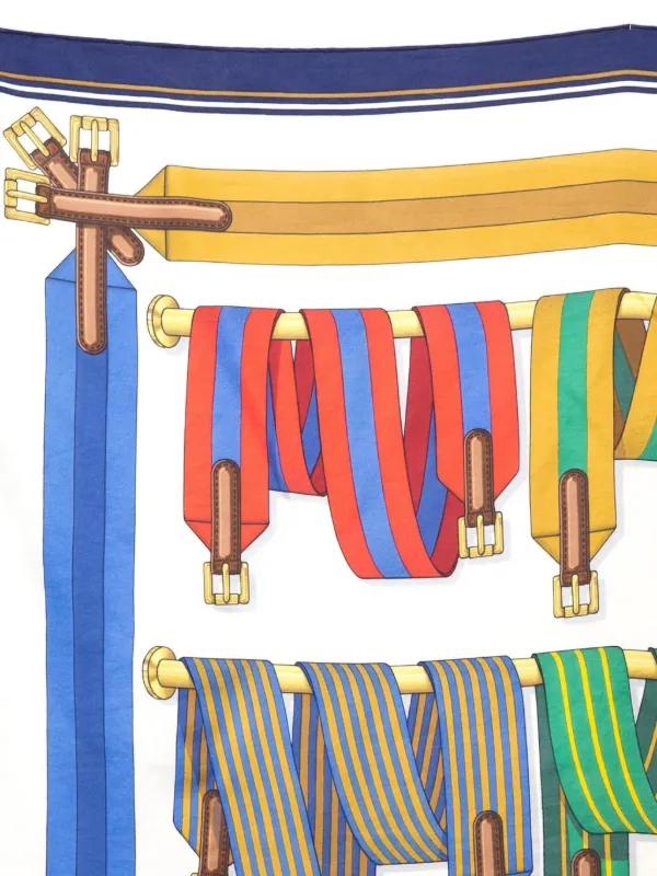 Hermès Pre-Owned 1990s Les Sangles By J.Metz Silk Scarf