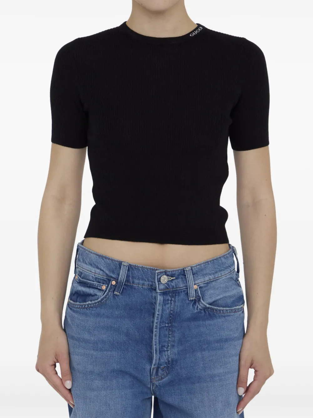 Gucci Cropped T-shirt Zwart