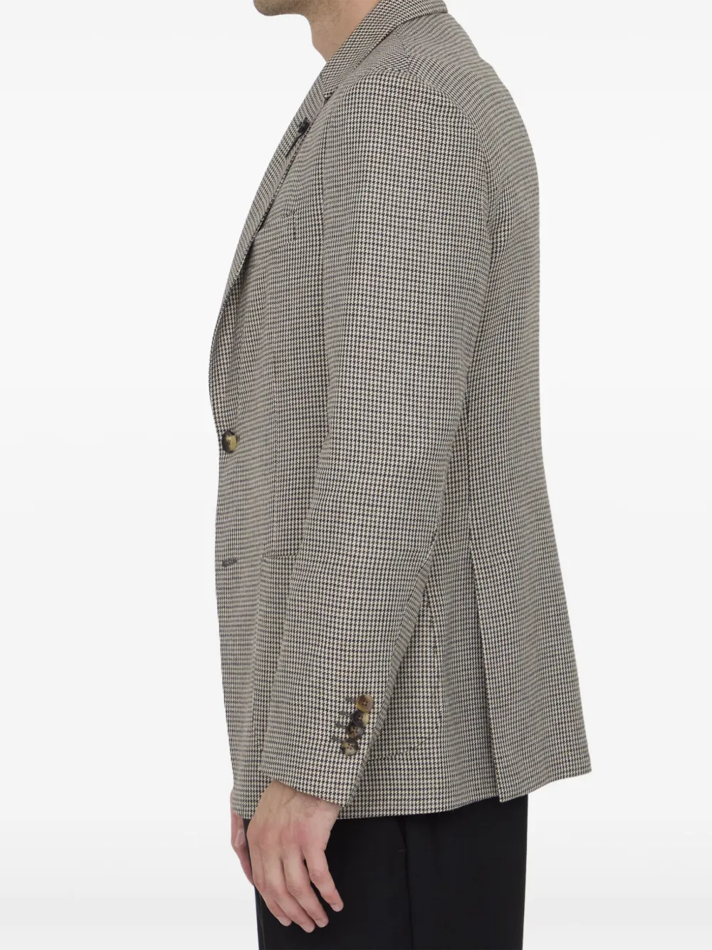 Lardini Blazer met pied-de-poule print - Beige