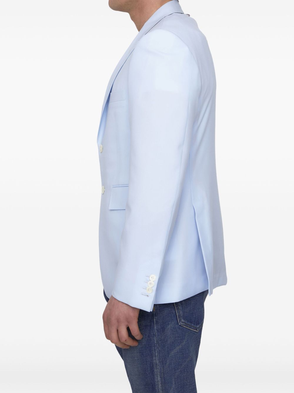 Thom Browne Wollen blazer met enkele rij knopen - Blauw