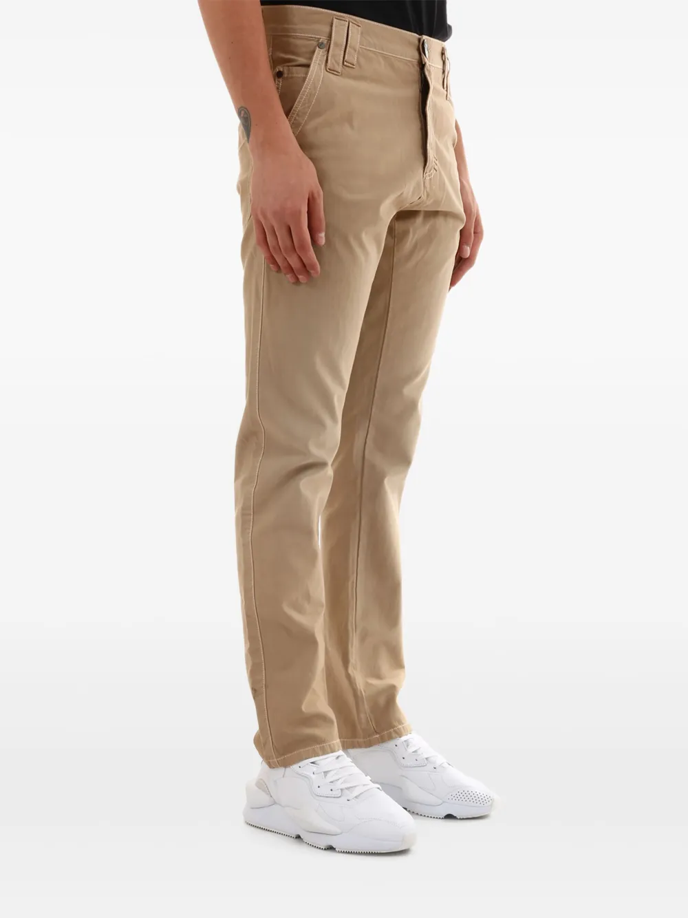 Memine Slim-fit katoenen broek - Beige