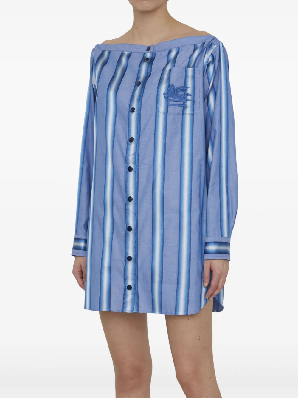 ETRO Gestreepte blousejurk - Blauw