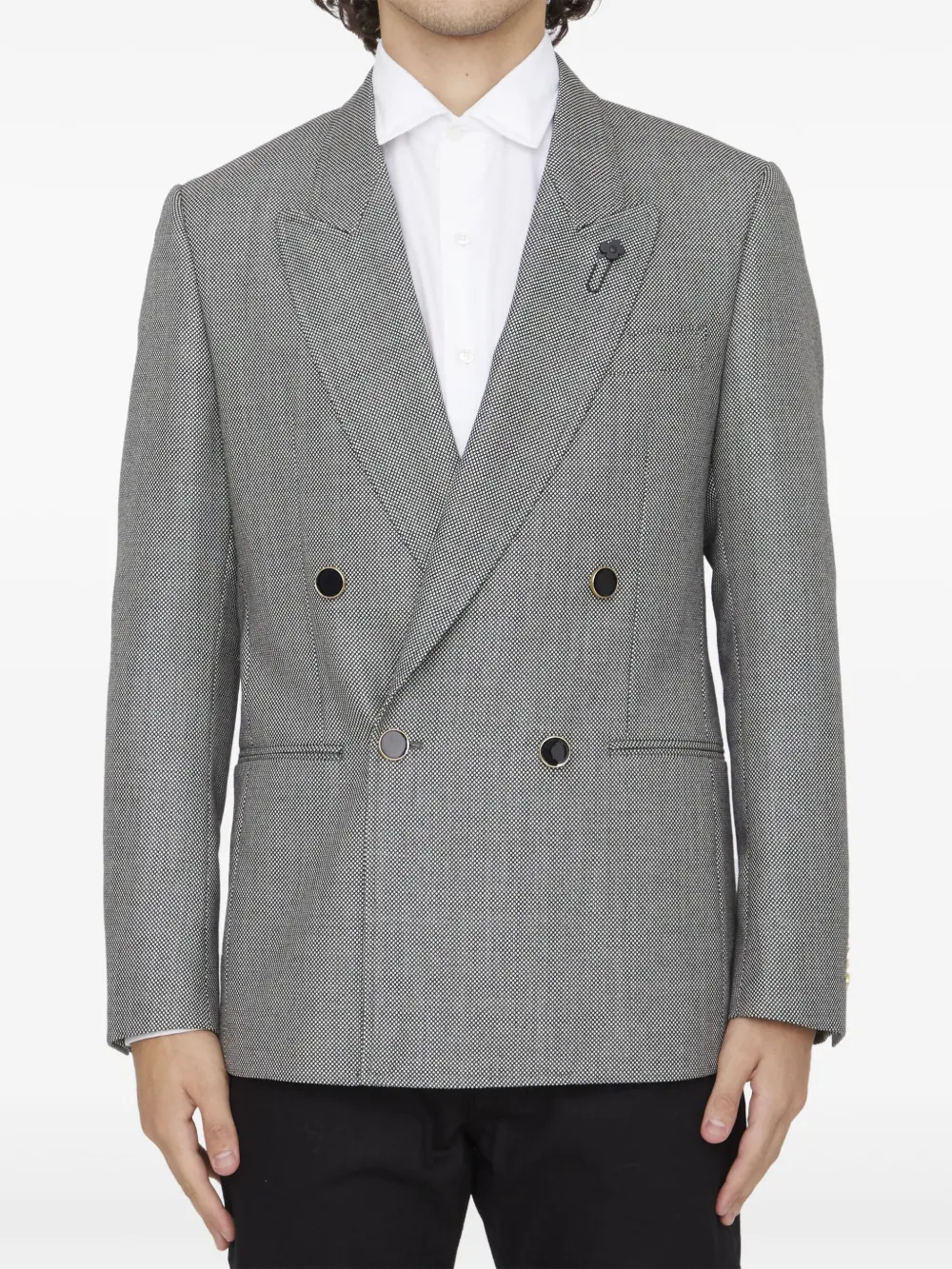 Lardini double-breasted wool jacket | Grey | Image 1