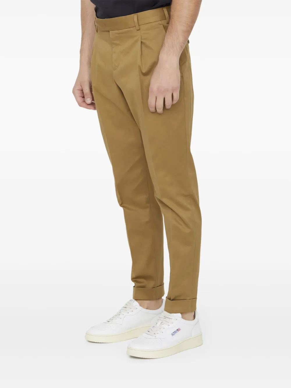 PT Torino Cropped broek met toelopende pijpen Beige