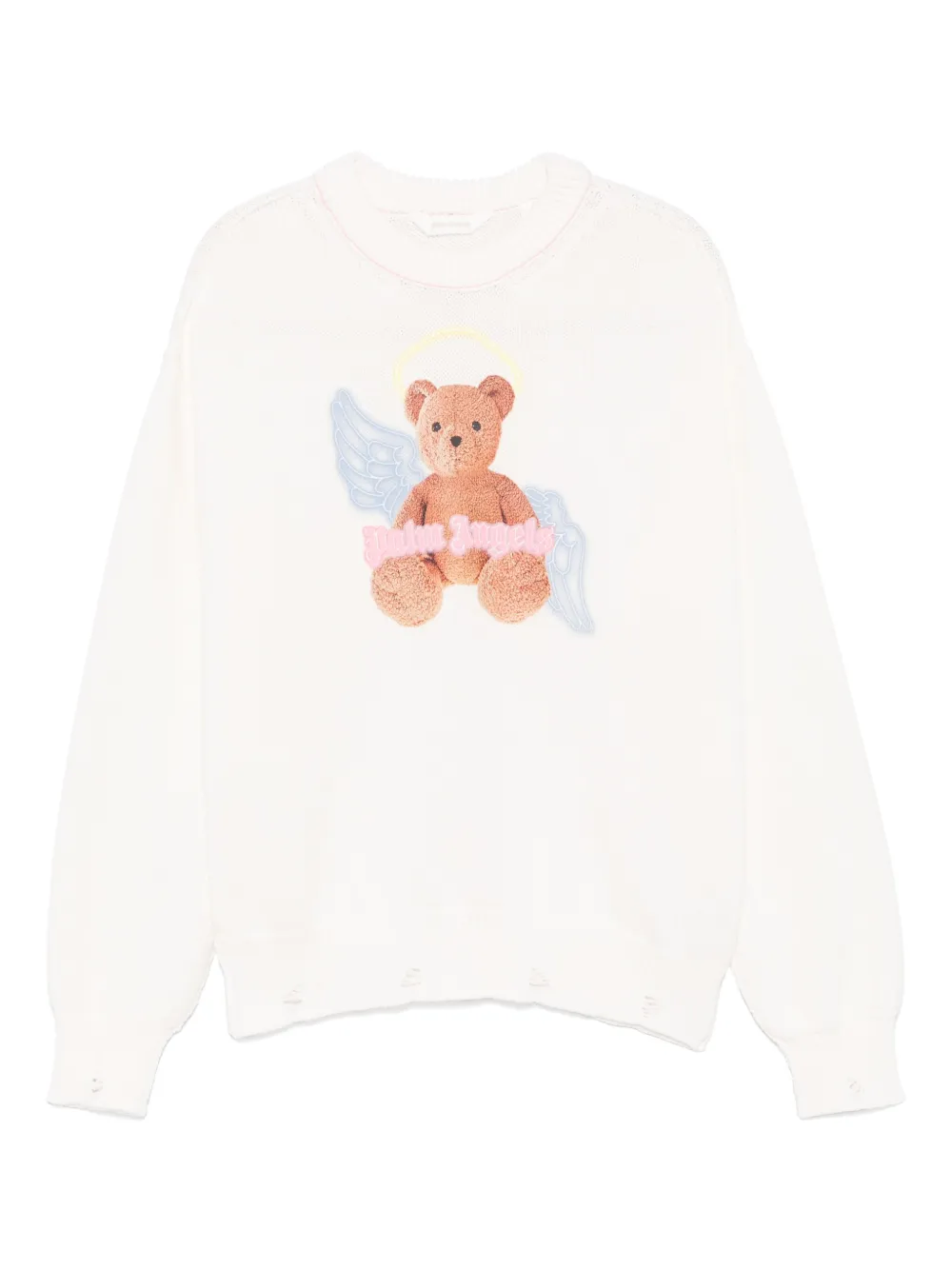 Palm Angels Kids Maglione con stampa Teddy Bear - Bianco