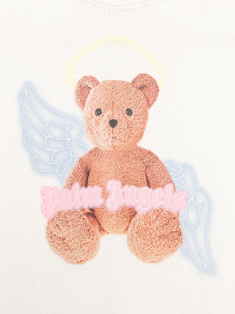 Palm Angels Sweatshirt Mit Teddy-print In Weiss