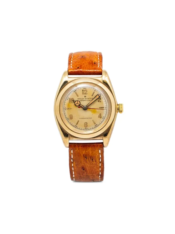 Rolex pre-owned Oyster Perpetual 32mm Gold FARFETCH ID