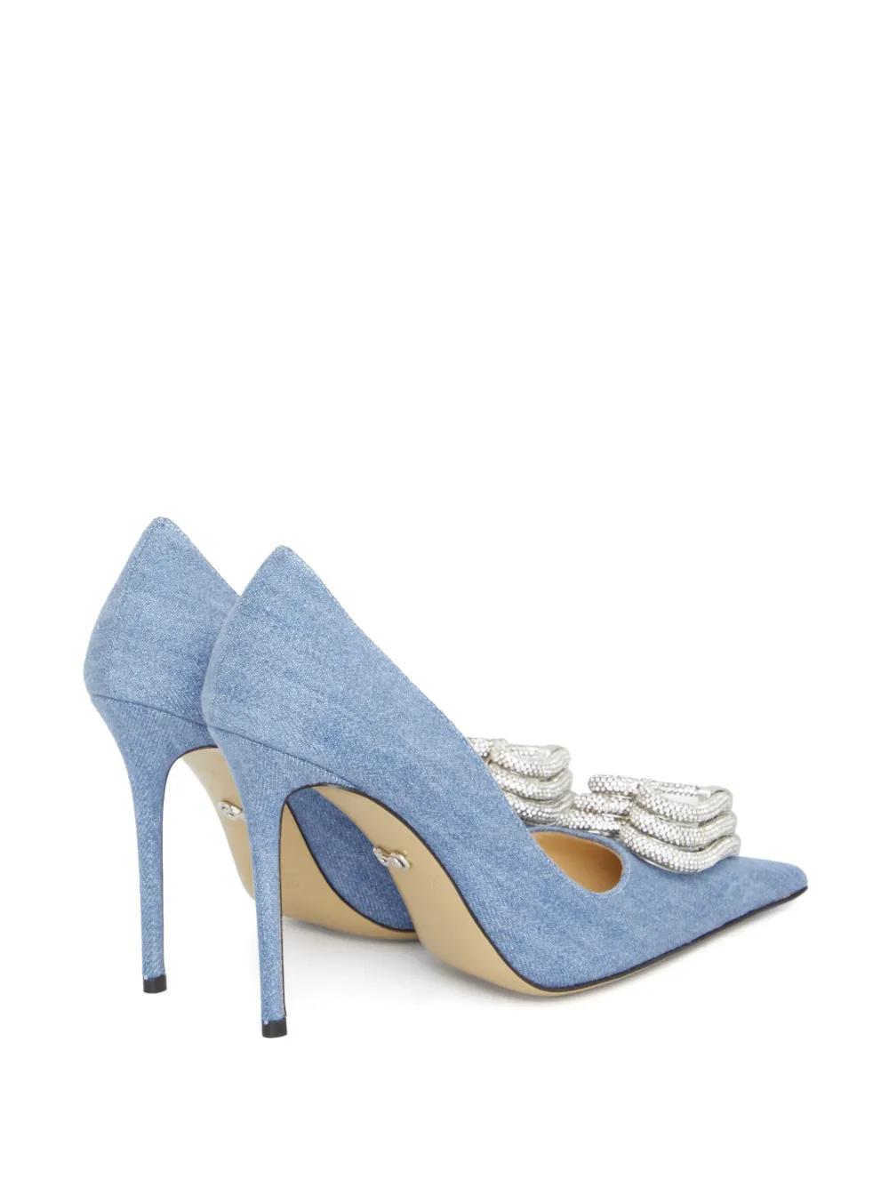 MACH & MACH Triple Heart Denim pumps Blue