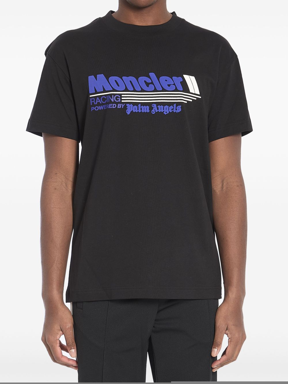 Palm Angels x Moncler Katoenen T-shirt met logoprint - Zwart