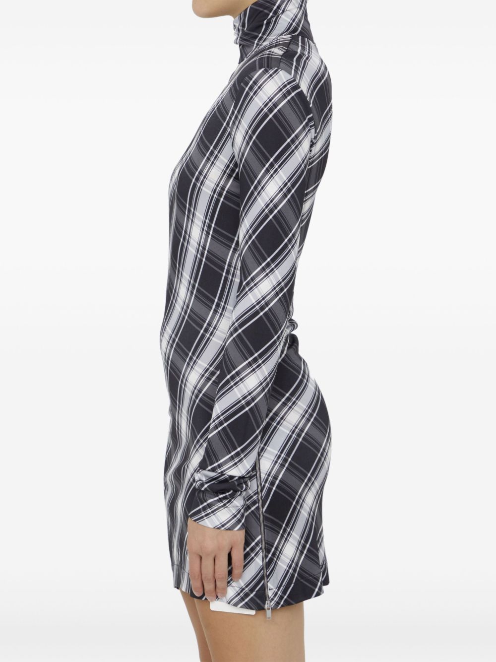 Jil Sander check-pattern mini dress - Zwart