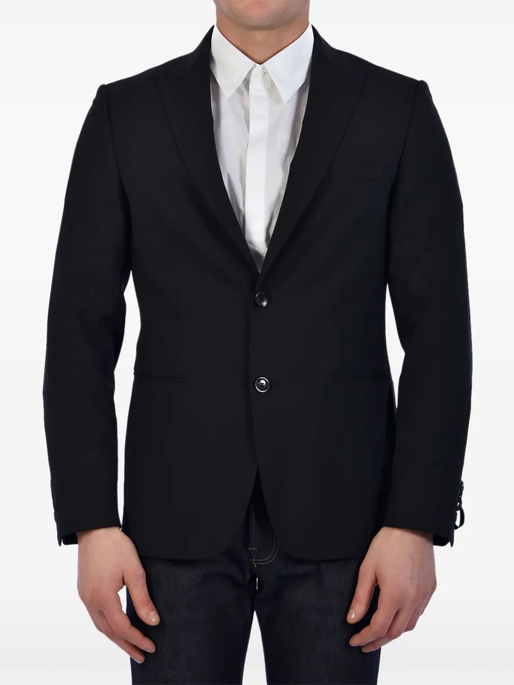 single-breasted wool blazer