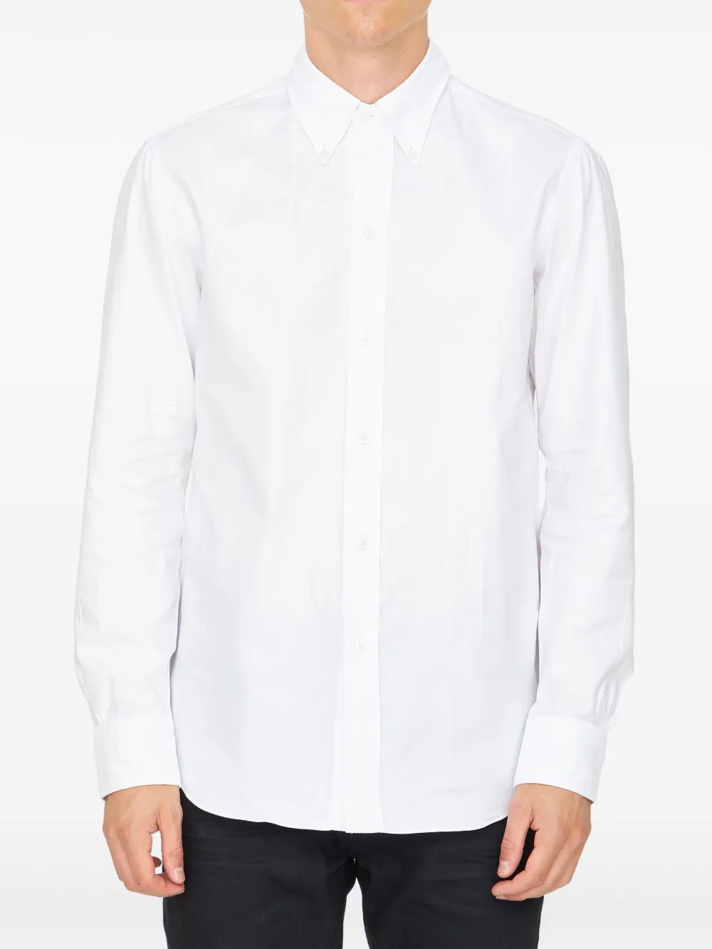 curved-hem cotton shirt