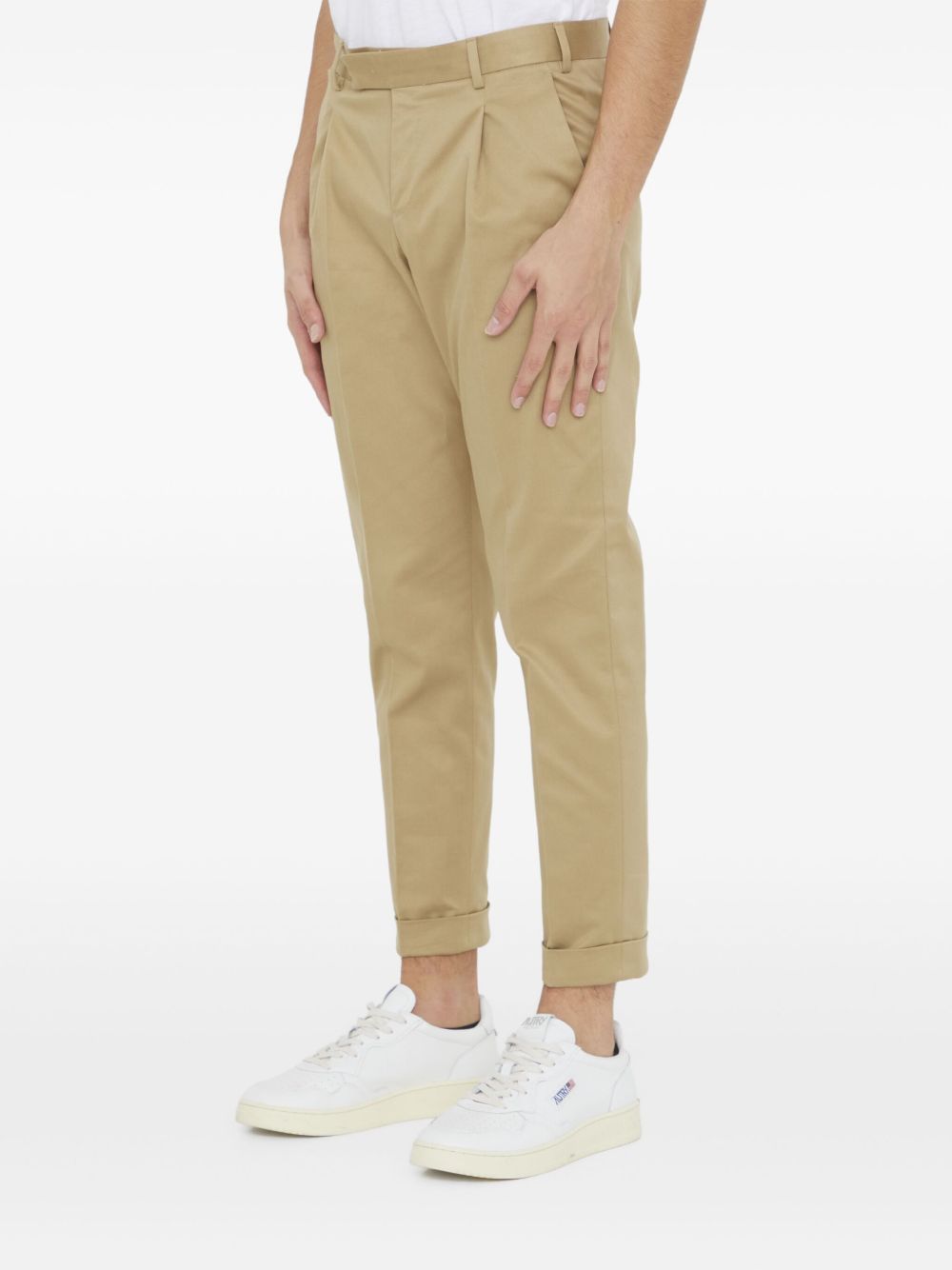 PT Torino Cropped broek met toelopende pijpen - Beige