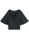 By Malene Birger draped-neck T-shirt - Black