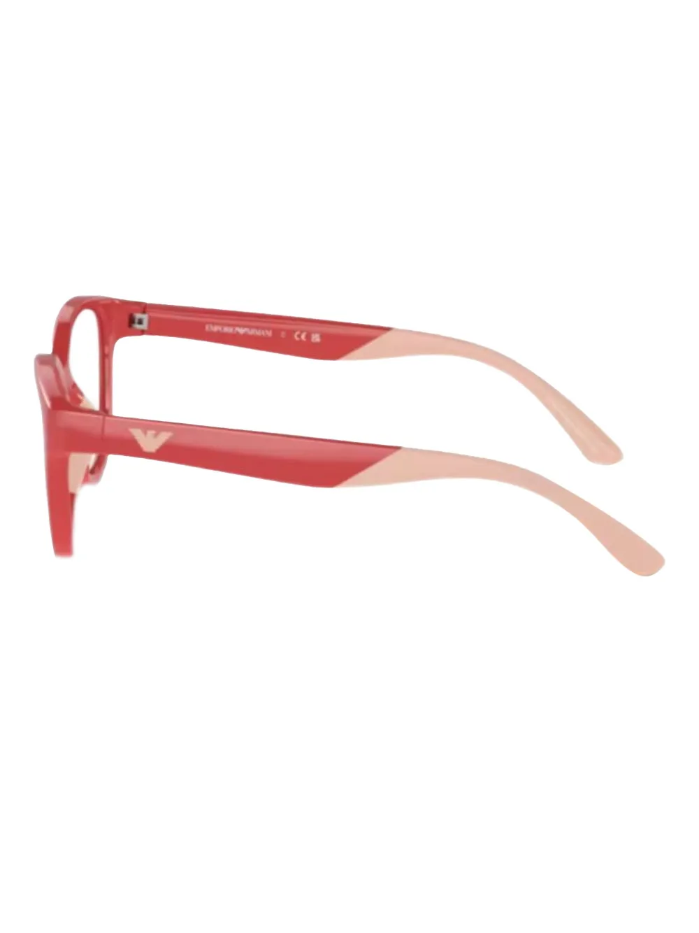 Emporio Armani Bril met ovalen montuur en logo Rood