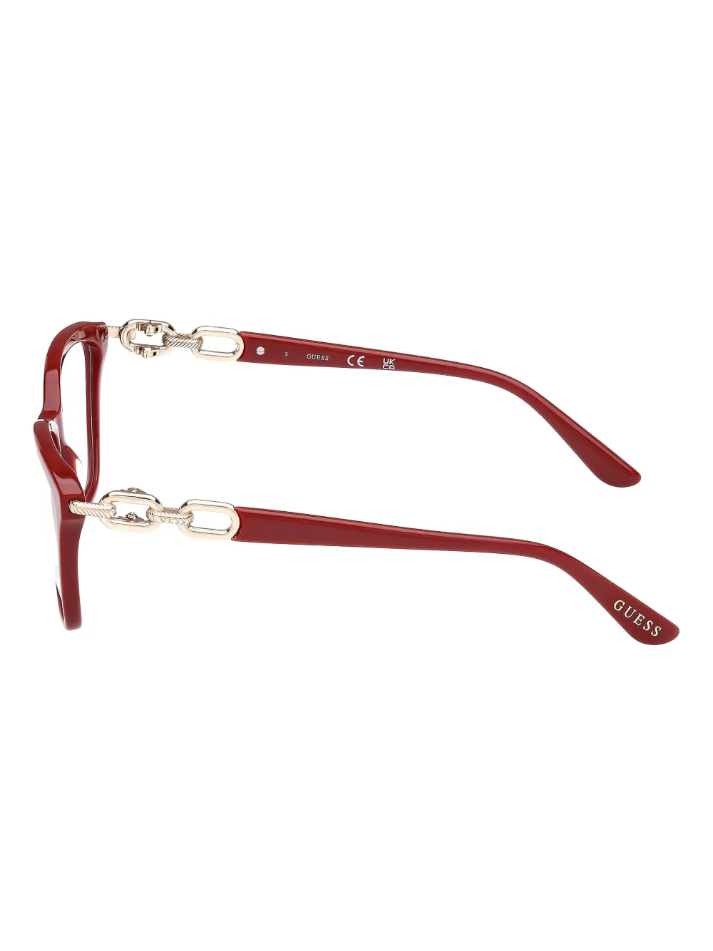 GUESS EYEWEAR Bril verfraaid met ketting Rood