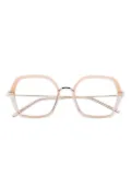 Kaleos Shetty square-frame clear-lens glasses - Pink