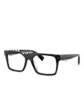 Alain Mikli checkered-pattern square frames - Black