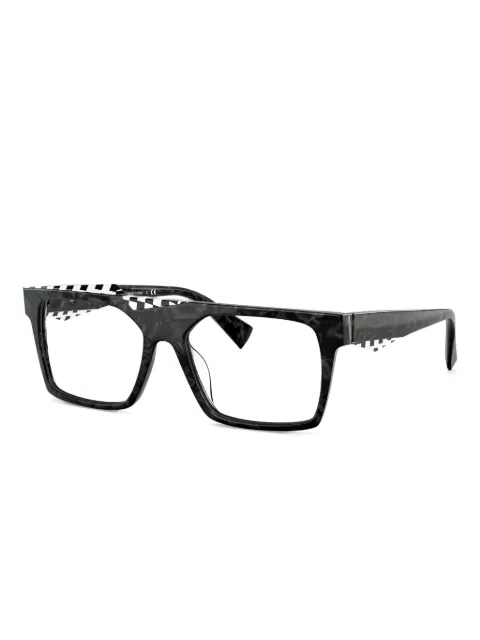 Alain Mikli checkered-pattern square frames